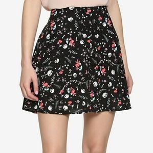 Ditsy Floral Skull Print Skirt